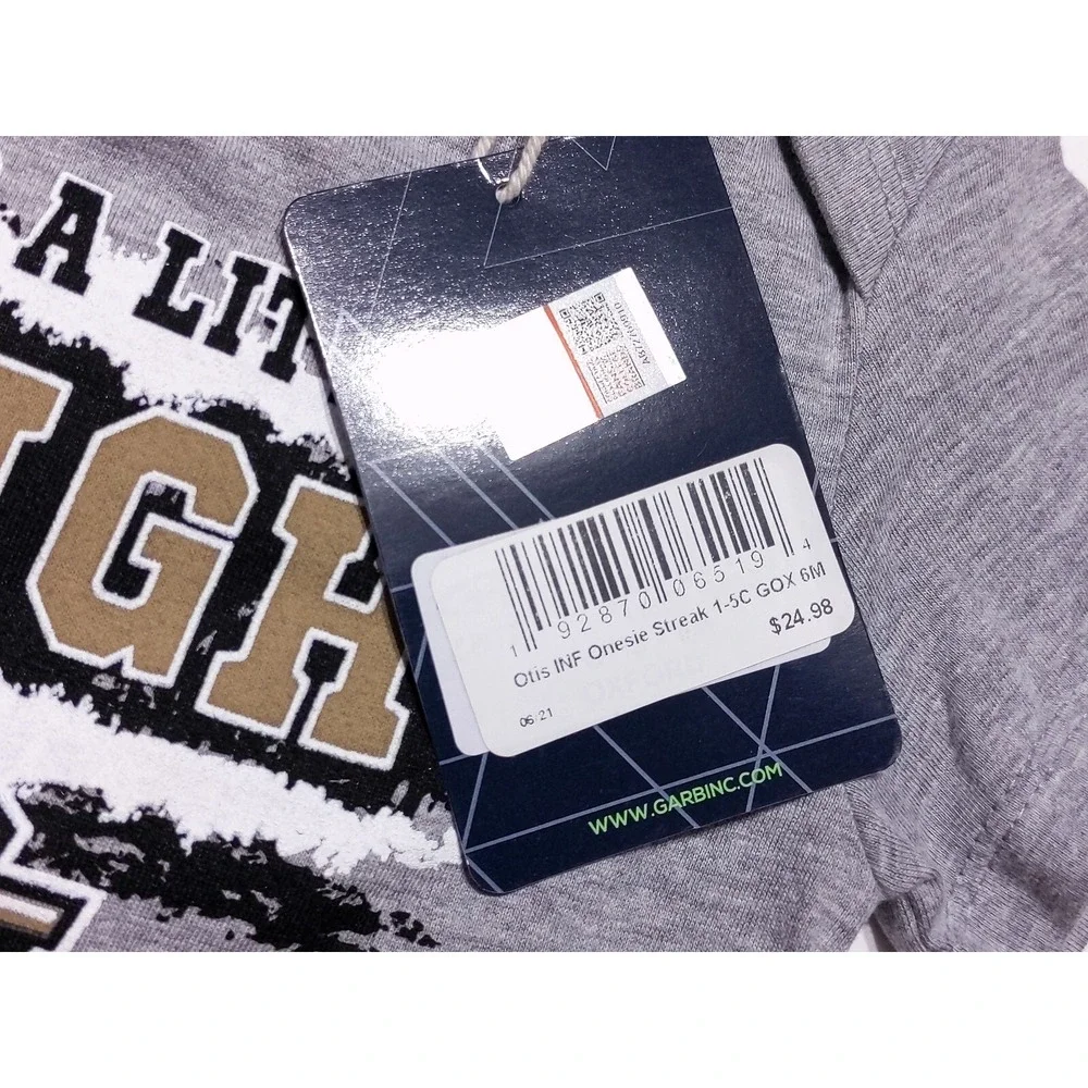 GARB UCF Knights Baby Infant Body Suit‎ Little Gray 3-6 Months 6M ~ New